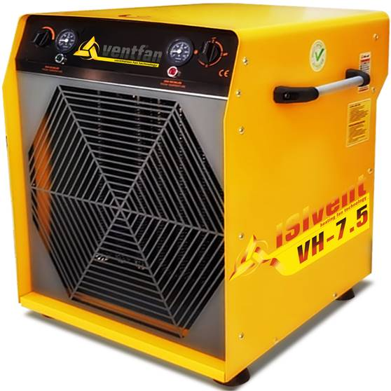 ISIVENT VH-7,5 7,5 kw monofaze 220 volt sanayi tipi elektrikli fanlı endüstriyel ısıtıcı